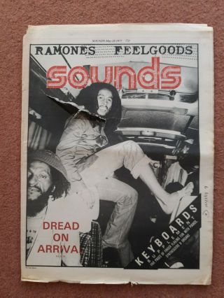 Sounds Music Newspaper May 28th 1977 Bob Marley Cover Sex Pistols Add Back Cover