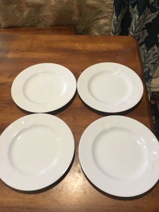 Set Of 4 Mikasa Classic Flair White Salad Plates 8 " Calla Lilly Vgc
