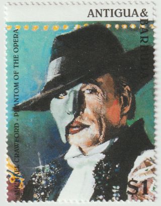 Vintage Phantom Opera Michael Crawford Antigua Barbuda Postage Stamp