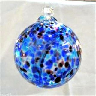 Hanging Glass Ball 4 " Diameter Blue,  Purple And Aqua Witch Ball (1) Gb15