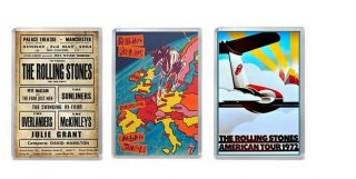 3 X Rolling Stones Vintage Concert Posters Themed Fridge Magnets 2