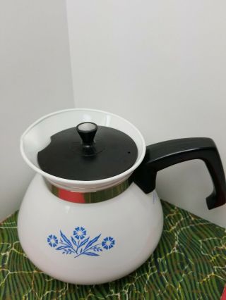 Vintage Corning Ware Blue Cornflower 6 Cup Tea Pot Teapot Kettle Stovetop P - 104 2