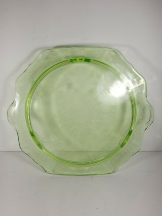 Anchor Hocking Princess Green Depression Glass 3 Toed Cake Plate Stand