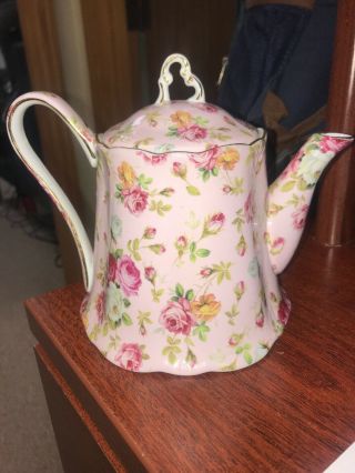Royal Danube Vintage Pink Floral Pitcher Tea Pot Porcelain Roses
