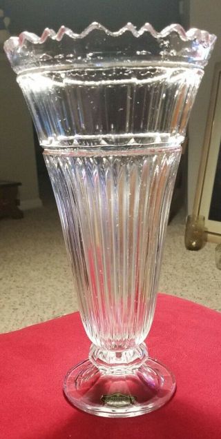 Shannon Designs Of Ireland 24 Leaded Crystal Vase From Czech Republic 11 " H X 6 "