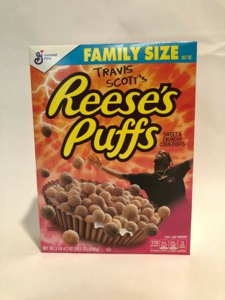 Limited Travis Scott X Reeses Puffs Cereal - Family Sized - Rare