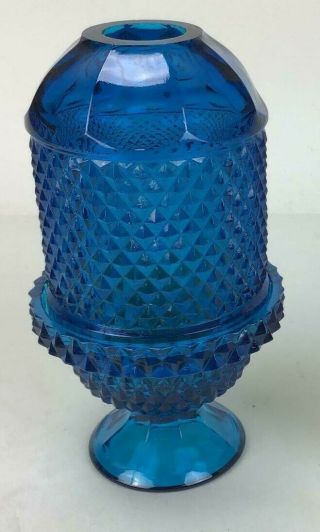Vintage Blue Glass Fairy Lamp