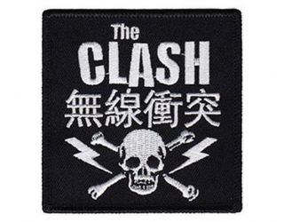 Official Licensed - The Clash - Skull & Bolts Woven Sew - On Patch Punk Strummer