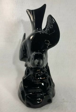 Vintage L.  E.  Smith Glass Co.  Black Slag Glass Bird In Flight Figurine 4