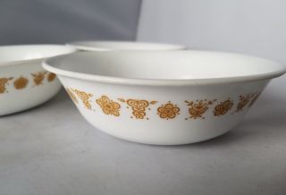 Vintage Corelle Corning Ware Dessert Bowl Breakfast 6 " Butterfly Gold Set Of 3