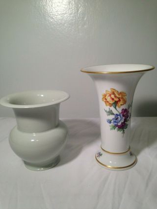 Kpm Berlin Porcelain Bulb & Trumpet Vases 2
