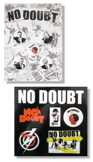 No Doubt Pin Buttons And Sticker Sheet Gift Set Gwen Stefani Punk Ska