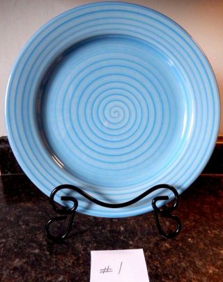 Coors Pottery Blue Swirl 10 - 5/8 " Dinner Plates (4) Vgc Fast
