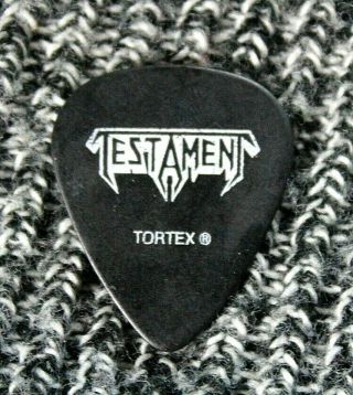Testament // Chuck Billy 2010 Carnage Tour Guitar Pick // Black/white Tortex