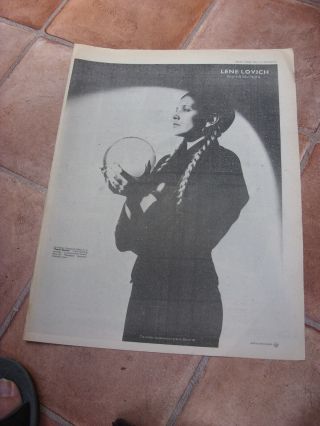 Lene Lovich 1979 Full Page (12 " X 16 ") Uk Advert Ex