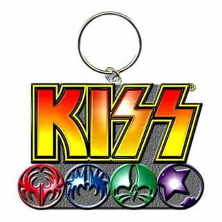 Kiss Logo Colourful Metal Keyring Keychain - Rock Music Gifts