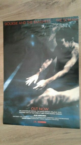 Siouxsie And The Banshees - The Scream Promo Only Shop Poster 28 " X 20 " Approx