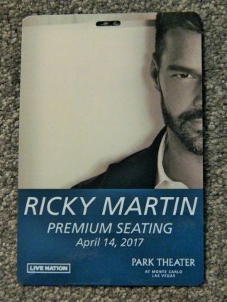 Ricky Martin Orig Vip Concert Seating Credential Park Theater Las Vegas,  2017