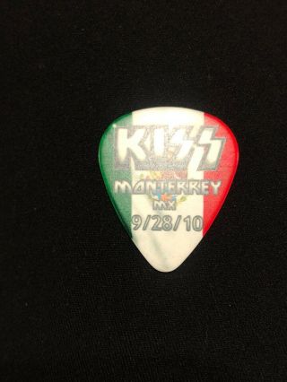 Kiss Hottest Earth Tour Guitar Pick Paul Stanley Mexico 9/28/10 Signed Rock Rare