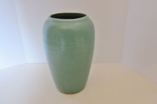Arts and Crafts era classic matte green vase unmarked possibly Brush McCoy 3