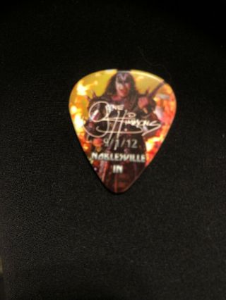 KISS Tour Guitar Pick LIVE Icon Gene Simmons Rock Band 9/1/12 Indiana Bass Rare 2