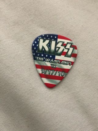 KISS Hottest Earth Tour Guitar Pick Gene Simmons Springfield IL 7/18/11 Signed 5