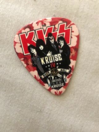 KISS Kruise IV 4 Guitar Pick Tommy Thayer Autographed 2014 Blue Floral Signed 5