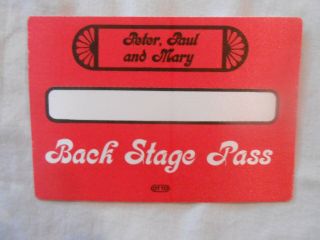 Peter,  Paul & Mary 1989 - 1991 Tour Backstage Silk Pass