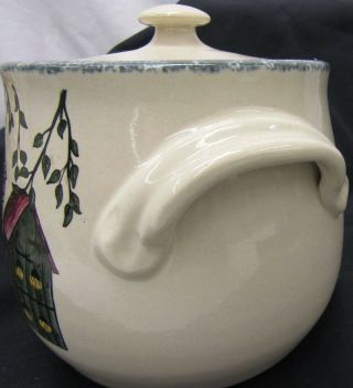 Home and Garden Party Cookie Jar / Bean Pot with Lid Birdhouse 1999 2