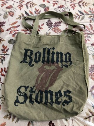 Rolling Stones Green Tote Bag,  Vintage Style