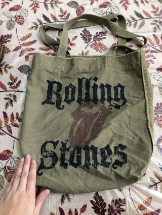 Rolling Stones Green Tote Bag,  Vintage Style 2