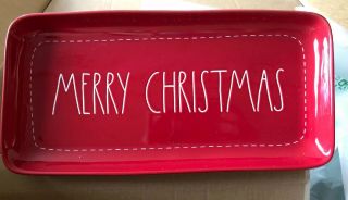 Rae Dunn 14 X 7 Red “merry Christmas” Tray Platter