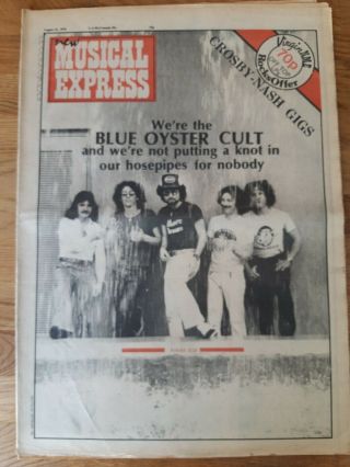 Nme Newspaper August 12th 1976 The Blue Oyster Cult Cover