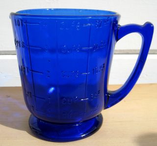 Large Cobalt Blue Glass Measuring Cup,  1 Quart,  4 Cups,  32 Oz,  Martha Stewart