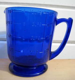Large Cobalt Blue Glass Measuring Cup,  1 Quart,  4 Cups,  32 oz,  Martha Stewart 3
