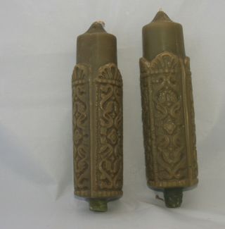Royal Haeger Candlestick Holders With Candles Set Of 2 Vintage 60 ' s 7