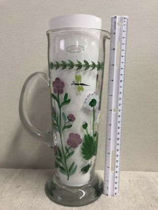 Williamsburg Botanicals Hand Painted Tankard Water Pitcher Floral Insects