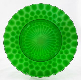 One (1) Anchor Hocking Forest Green Bubble Dinner Plate 9 3/8 "