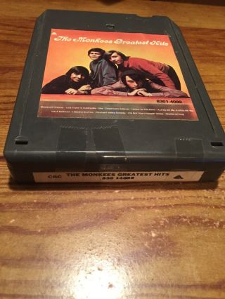 The Monkees/ Greatest Hits 1972 Arista Records 8 Track Tape Black 2