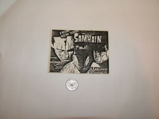 SAMHAIN paper sticker,  mid 1980 ' s 4.  7 X 3.  7 2