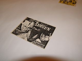 SAMHAIN paper sticker,  mid 1980 ' s 4.  7 X 3.  7 5