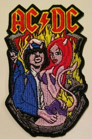 Ac/dc Highway To Hell Embroidered Patch 4 1/2 " X 2 7/8 " Iron Or Sew On Rare
