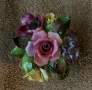 Royal Adderley Floral Bone China Made In England Porcelain Flower Bouquet.  4”t