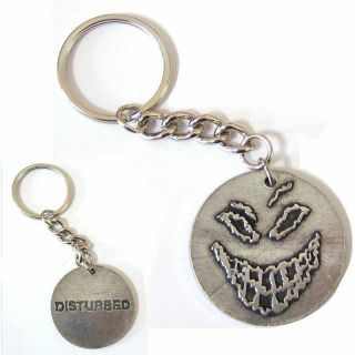 Disturbed Scary Guy Face Logo Metal Key Chain Keychain Official Band Merch
