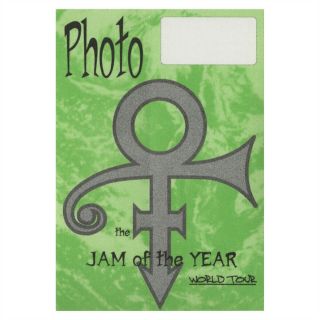 Prince 1997 Jam Of The Year Concert Tour Satin Backstage Pass Photo Green