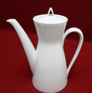Rosenthal China Classic Modern White Pattern Small Coffee Pot & Lid