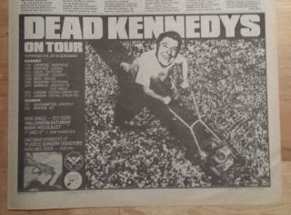 Dead Kennedys Experience The Joy Of Screaming Tour 1982 Press Advert Poster