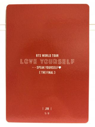 BTS SPEAK YOURSELF THE FINAL in Seoul 2019 / Mini Photo Card 5/8 Jin 2