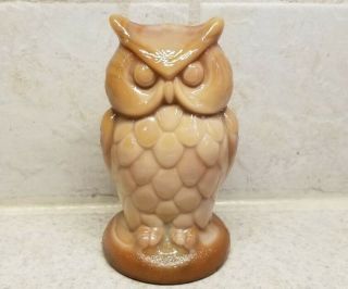 Vintage Chocolate Slag Glass Owl Figurine 4 " Well Made Example