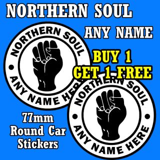 Northern Soul - Car / Window Stickers Personalised,  1 / Gifts